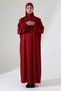 Prayer Dress with Shawl Burgundy One-Piece with Integrated Shawl Knitted Standard Size - 8
