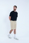 Parachute Fabric Zippered Back Pocket Beige Summer Men's Shorts - 2