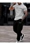 Men's Black Milano Printed Oversize Tracksuit Suit