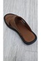 Genuine Real Leather Men's Slippers Summer Lightweight Anti-Sweat Slippers Leather Tan - 6