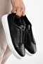 Genuine Leather, Elastic, Laceless, Thick Sole, Inner Outer Leather Men's Sneaker Shoes