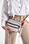 Genuine Leather Women's Shoulder Bag and Crossbody Bag Multi-Compartment, Casual, Useful Cream Color - 3