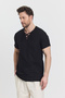 Men's Short Sleeve Shirt - Collar Rope Detail (Satched) - Alaçati Shirt - 4590 - 2