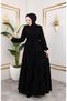 Medina Silk 3 Layer Gathered Feracce - 6