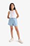 Girl's Elastic Waist Jean Shorts B6386A825Sm