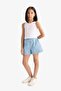 Girl's Elastic Waist Jean Shorts B6386A825Sm - 2