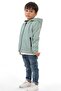Boy's Mint Green Lined Water and Windproof Hooded Double Zipper Raincoat - 4