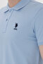 Men's Slim Fit Polo Neck Light Blue Basic T-Shirt 50298011-Vr003 - 7