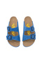 Genuine Leather Unisex Blue Suede Slippers