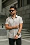 Men's Short Sleeve Knitted Fabric Cotton Shirt - 3