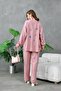 Women's Two-Piece Kimono & Kaftan Top and Bottom Set with Sequin Embroidery Detail on Back and Sleeves