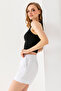 Women's Elastic Waist Pocket Dirty Leg Short Shorts White - 25Yp 5322 - 7