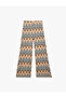 Bürümcük Fabric Patterned High Waist Wide Leg Pants - 3