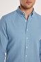 Men's Slim Fit Slim Fit 100% Cotton Linen Texture Button Collar Blue Shirt - 3