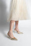 Women's Stiletto Pointed Toe Open Back Classic Heeled Shoes Zemar Gold - 4