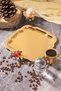 Lux Gold Daisy Tray Red Flower Model Stainless Steel Tea, Coffee, Service Presentation Tray