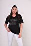 Women's Plus Size Ethnic Stone Detailed Short Sleeve T-Shirt - 4