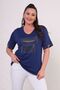 Women's Plus Size Ethnic Stone Detailed Short Sleeve T-Shirt