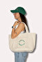 100% Cotton Canvas "Everyday Essential" Shopper Embroidered Compartment Tote Bag / Tote Bag - 7