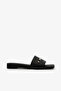 Black Metal Detailed Women's Slippers