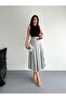Skirt-Fold Long Skirt with Buckle and Slit /Max Long Skirt - 2