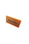 Silver Silver Gray Metal Lettering on Orange Plexiglass from the Tabletop Lettering Series - 100 mm X 50 mm - 2
