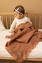 100% Cotton 4 Layer Muslin Blanket Muslin Cover Mocha Mousse 110X110 cm (for Baby & Child) with Tassels - 3