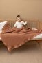 100% Cotton 4 Layer Muslin Blanket Muslin Cover Mocha Mousse 110X110 cm (for Baby & Child) with Tassels - 2