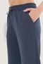 Anthracite Modal Fabric Wide Leg Women's Palazzo Sweatpants with Two Pockets, High Waist, Sports and Casual - 3