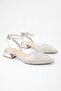 Women's Rhea Silver Skin Stone Ballerinas - 4