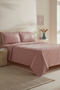 Jemma 120 Thread 100% Cotton Satin Double Duvet Cover Set Powder - 2