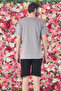 Men's Shorts Tshirt Pajama Set 25254 Gray - 2