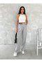 Women's Waist Buckle/Belt Detail Loose Leg Fabric Pants - 5