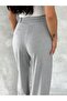 WOMEN'S BAGGY PANTS WITH SIDE BELT / FABRIC PANTS WITH BUCKLE BELT - 2