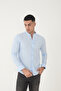 Hakim Lapel Collar 100% Cotton Linen Texture Slim Fit Men's Shirt - 2