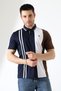 Men's Striped Stripe Detailed Cotton Polo Neck T-Shirt - 7