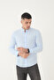 Hakim Lapel Collar 100% Cotton Linen Texture Slim Fit Men's Shirt - 5