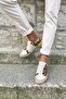 Guki35 Women's Beige Daily Comfortable Vegan Special Sneaker - 6