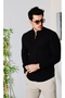Hakim Lapel Collar 100% Cotton Linen Texture Slim Fit Men's Shirt - 6