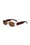 Women's Sunglasses Retro Rectangular Brown Frame Brown Glass Without Ring Without Logo