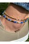 Elegant Stylish Women's Tarnish-Free Gold Blue 2-Piece Set 26 cm Bead Anklet - 4
