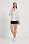 Women's Bow Patterned Long Sleeve Loose White Shirt - 2