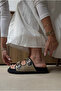 Women's Straw Slippers BLACK - 4