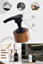 2 Li Hands Dishes Black White Decorative Kitchen Bathroom Liquid Glass Soap Dispenser Set 500ml Set with Bamboo Stand - 3