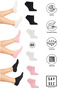 Bamboo Women's Sneaker Black-White-Pink Socks Seamless Invisible Ankle Sports Socks Premium 6-Pack