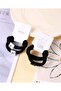 Square Crystal Cut Zircon Stone Detailed Plain Thick Black Color Double Towel Rubber Buckle - 2
