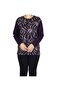 Women's Front Patterned Sleeve Button Detail Front Closed Combed Bluz-Sai̇lor3 - 2