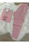 Pink Mini Heart Patterned Cotton Short Sleeve Knitted Pajamas Set - 5
