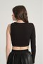 Tek Omuz Siyah Crop Top - 6