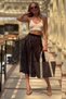 Maxi Guipure Skirt Lace Skirt Unlined Skirt Full Lycra Long Skirt Elastic Waist - 5